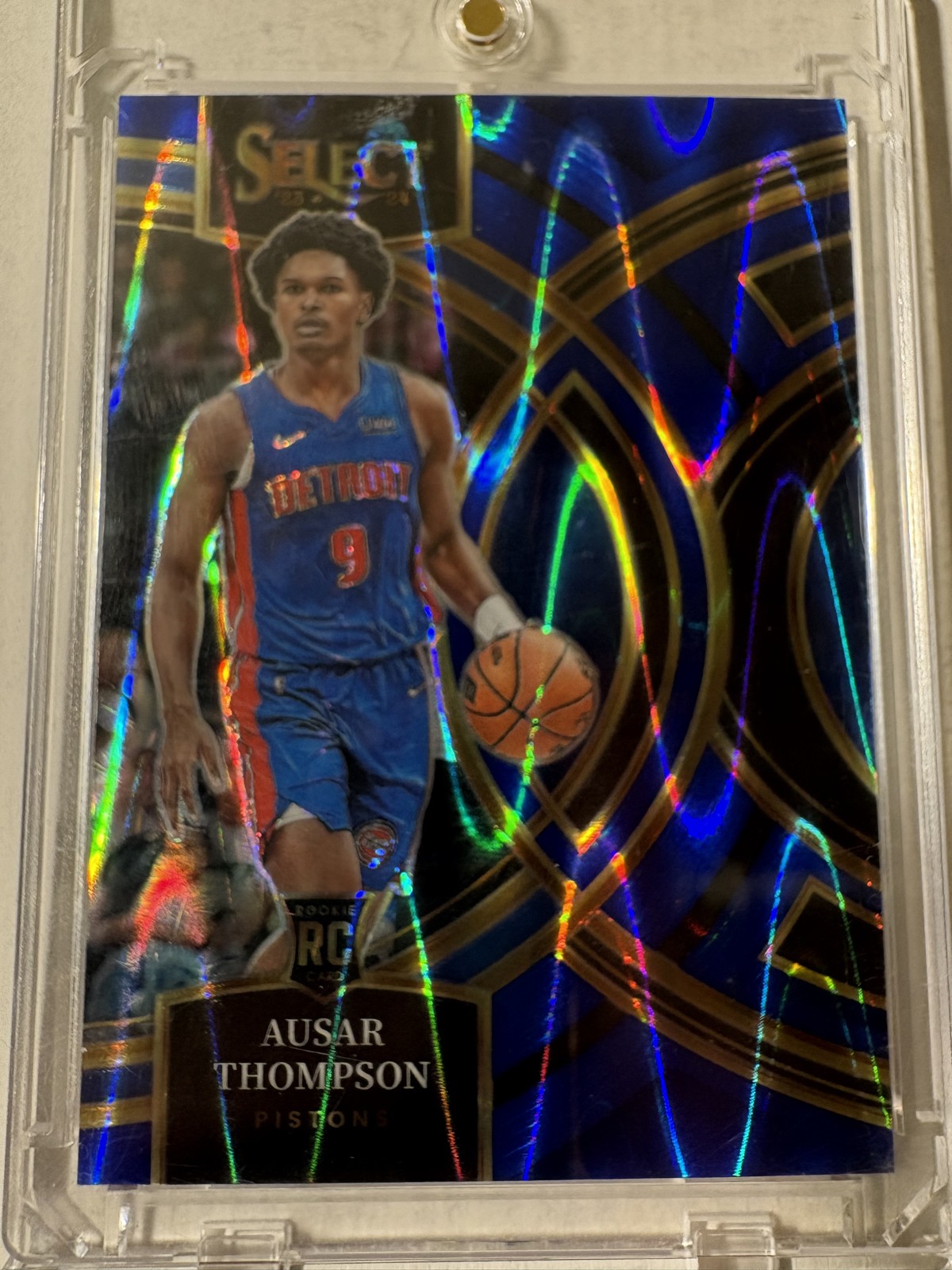 2023-24 Panini Select - Premier Ausar Thompson #128 Blue Tectonic Prizm /99 (RC)