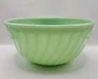 Fire-King Jadeite Swirl 8" Mixing Bowl Anchor Hocking Oven Ware Green Jade MCM