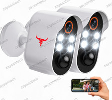 2 Pack Wireless Security Camera System Smart Night Vision Outdoor WiFi Cameras