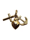 18K Yellow Gold Heart Cross and Anchor "Love, Faith, Hope" Charm #26089