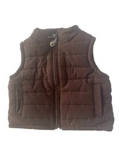 NWT Gymboree Brown Quilted Zip Fleece Lined Vest Baby Boy 6-12 Months Dino 6123