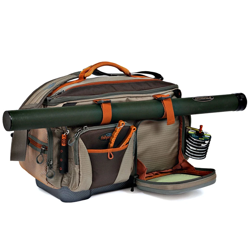 Pesca con mosca de estanque de peces verde río equipo de pesca con mosca bolsa de viaje granito Foto 2 de 4