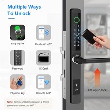 Slim Smart Lock for Sliding Glass Door, Waterproof Keyless Smart .