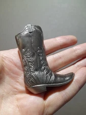 Vintage Marlboro Metal Case Cowboy Boot For Mini BIC Lighter,Gray-silver Case