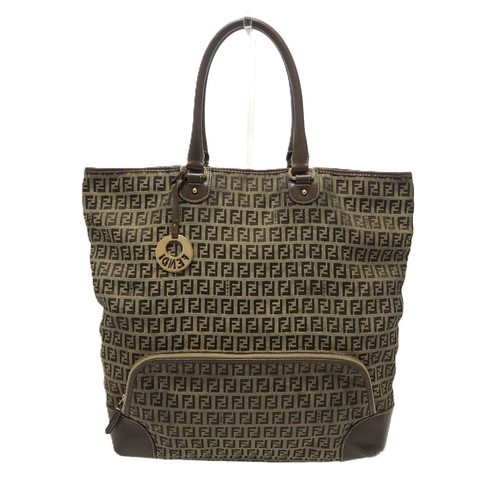 FENDI Zucchino Bag Tote Bag Hand Bag Shoulder Bag Canvas/Leather
