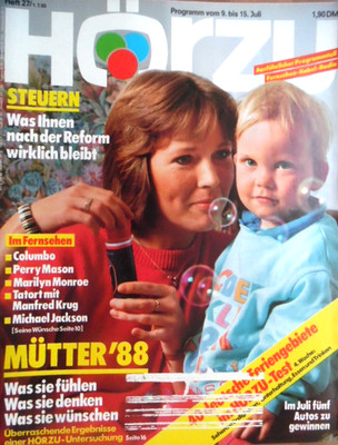 HÖRZU 27-1988 B TV: 9.-15.7. Michael Jackson Marilyn Monroe High Chaparral Mecki