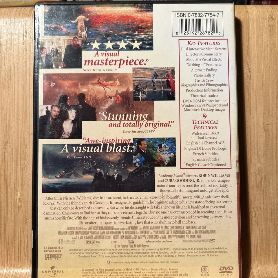 What Dreams May Come DVD Region 1 Robin Williams Special Edition (S3.2) - Image 2 of 2