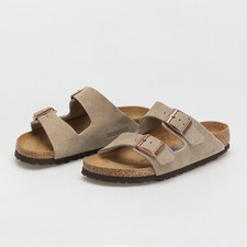 Birkenstock Arizona Taupe Soft Footbed Suede Leather Sandal Women's shoes