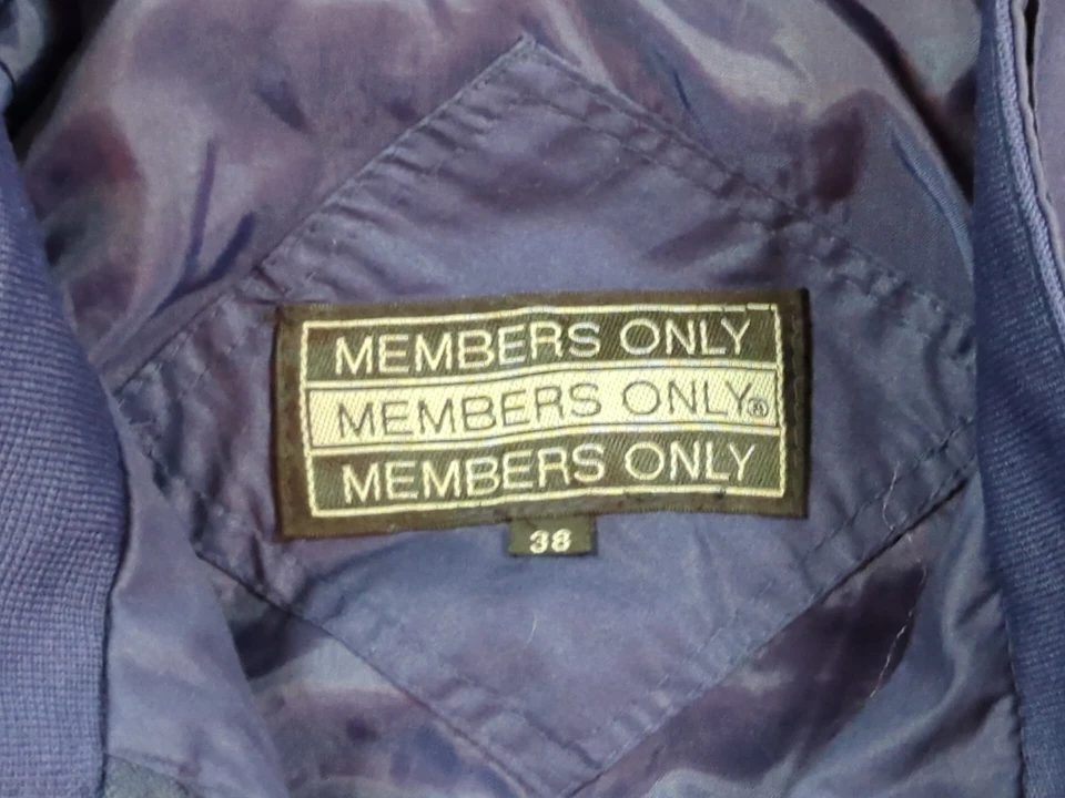 Винтажный членов только куртка мужская 38 синий ретро мод Bomber хлопковая смесь - Изображение 3 из 4