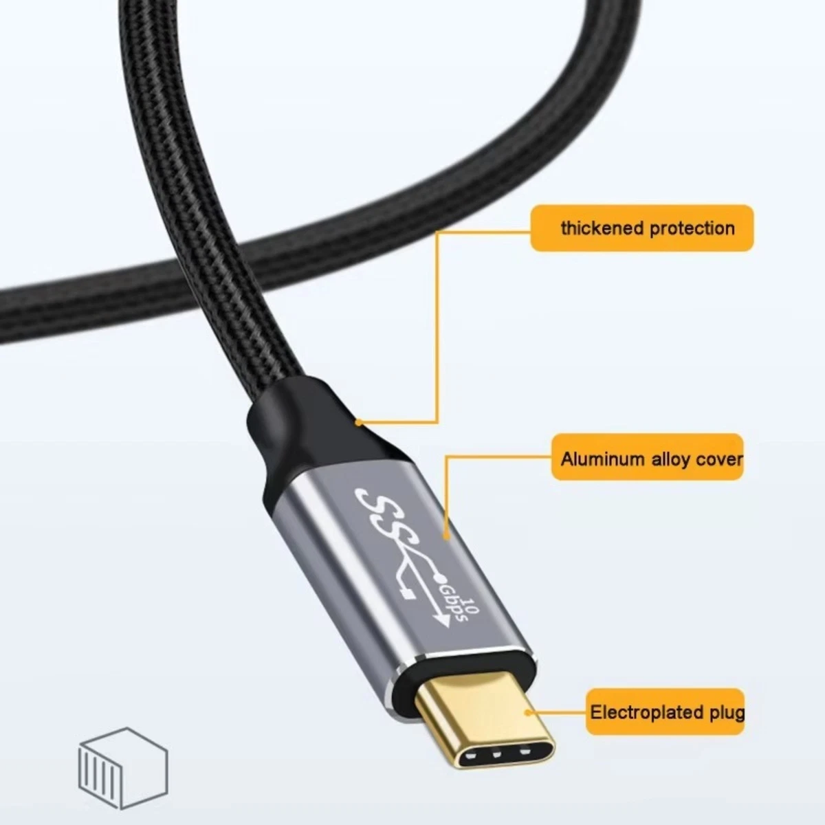 USB 3.2 Type-C Extension Cable USB-C Male to Female Charging 100W 4K 10Gbps Cord