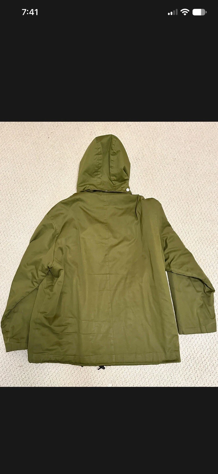 Burberry London Men's Jacket Very Beautiful Olive Green Hooded Coat Size XXL - product detail image 5