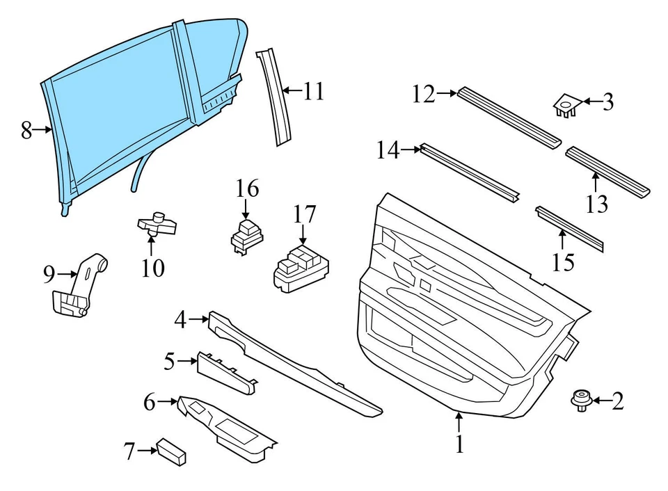 BMW ALPINA B7L XDRIVE 2011-2015 - puerta trasera izquierda / ventana parasol 9168845 Foto 4 de 4