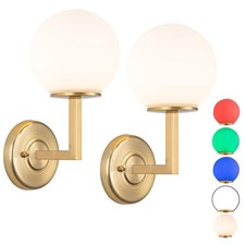 Battery Operated Wall Sconce Set of 2, Wall Light Wireless Easy to Install Re...