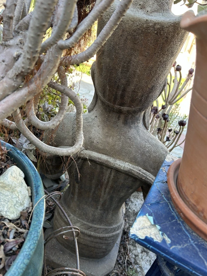 Antigua estatua de jardín Apsara o Devi Tara de la India 37" más de 30 años Zen Foto 4 de 4
