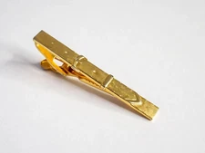 Classic Leather Belt Themed Estate Tie Clip 14K Yellow Gold Over For Men's 1PC