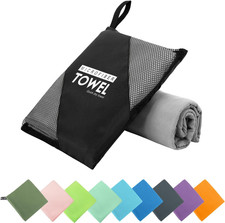 Microfiber Travel Towel, Quick Dry Camping Gym Towel. Compact