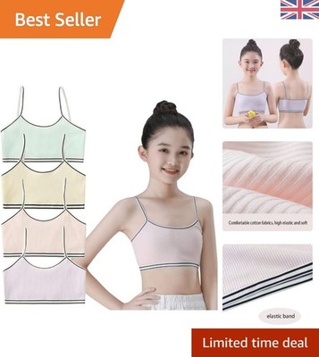 Leichtes Baumwoll Crop Top BH-Paket für Mädchen: 4 Farben für ein aktives Leben