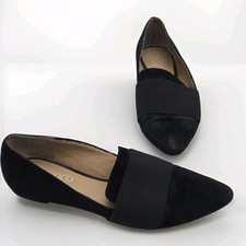 Franco Sarto Scranton Flats Women's Sz 6 M Black Suede Minimalist Casual Pointed