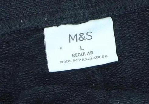 Pantalón Jogger Marks and Spencer Hombre Negro L Regular Mezcla Algodón Foto 4 de 4