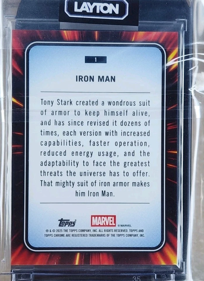 Iron Man 2025 Topps Marvel Sapphire Purple /15 - Image 2 of 2