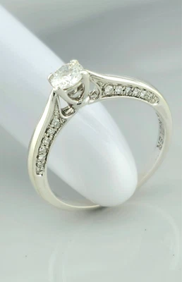 Verlobungsring Gold 750 Diamantring Brillant 73 Facetten* 18 k Weißgold 0.4 ct. - Bild 1 von 4
