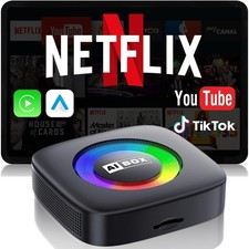 Wireless Carplay Adapter for iPhone Ai Box with Netflix/YouTube Supports TF/Card