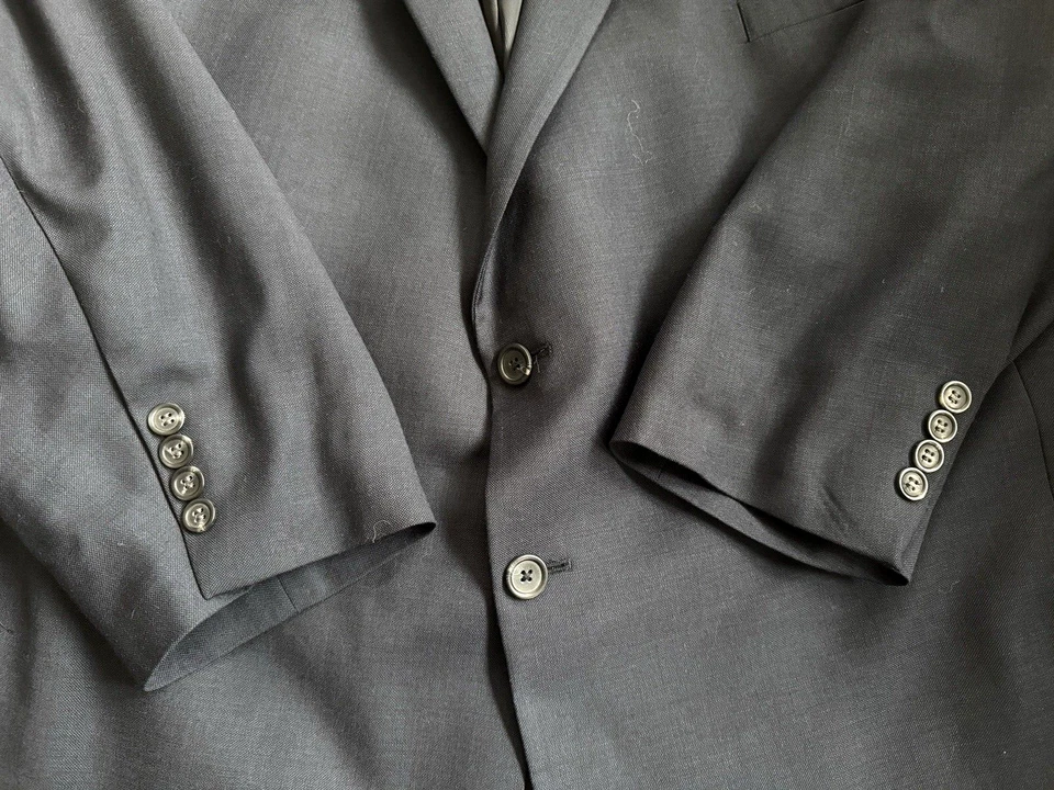 Pronto Uomo Platinum 2-Piece Suit Big & Tall 60R - 56 x 30 Dark Navy Wool Euc - Image 3 of 4