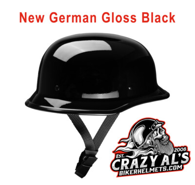 REAL Crazy Al's/ WSB World's Smallest Lightest GLOSS BLACK-- DOT German  Helmet