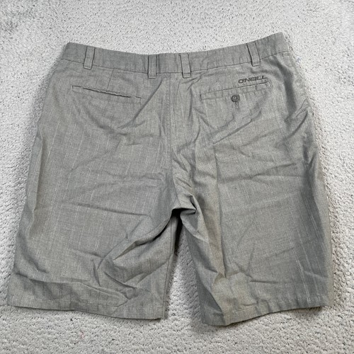 O'Neill Shorts Mens 38 Herringbone Striped Flat Front Graphic Logo - 第 9/10 張圖片