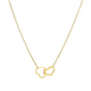 Authentic Gold Plated Interlocking Heart Pendant Inseparable Necklace P10