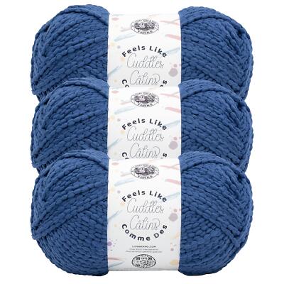 (3 Pack) Lion Brand Yarn 158-110BG Feels Like Cuddles Yarn, Ink