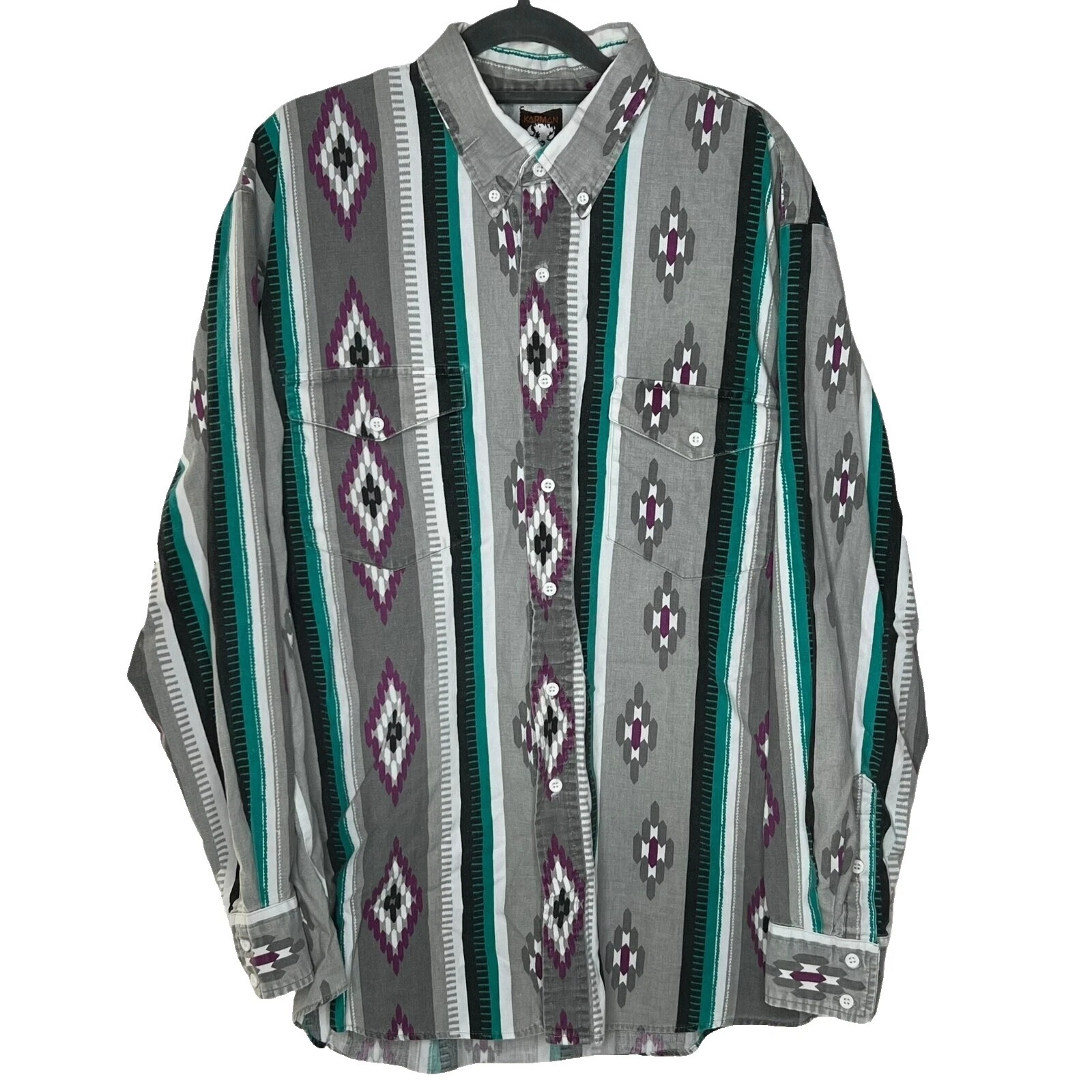 Manga Larga Azteca Western Informal Con Botones camisas para hombres