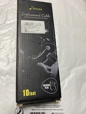 Donner Guitar Cable 10ft Instrument Cable For Bass Cable Amp Cord 1/4 Angle