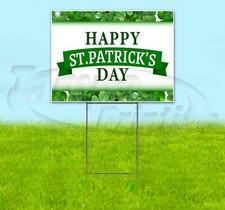 HAPPY ST. PATRICK'S DAY 18x24 Yard Sign WITH STAKE Corrugated Bandit USA HOLIDAY