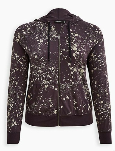 NWT Torrid Plus Size 4 4X 26 ZIP-UP HOODIE - SUPER SOFT LOVESICK SKULLS SPLATTER - 第 1/6 張圖片