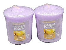 Yankee Candle 2 Lemon Lavender scented votive sampler candles new wax Purple