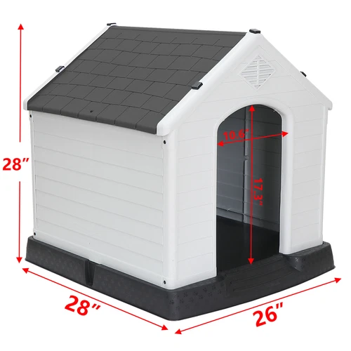 28 Zoll/32 Zoll H Outdoor Hundehaus wetterfest Tierheim Hundeheuche 4 Farben - Bild 11 von 73