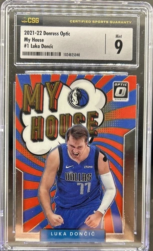 Luka Doncic 2021-22 Panini Donruss Optic My House #1 Mavericks CGC 9 MINT