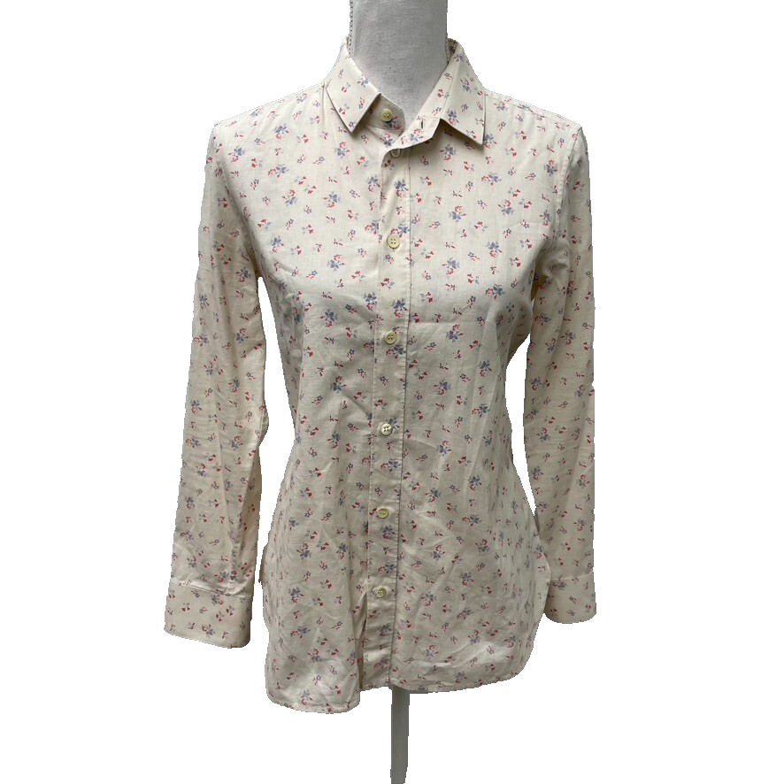 Camicetta Saint Laurent con bottoni top donna piccola panna floreale civetta giardino