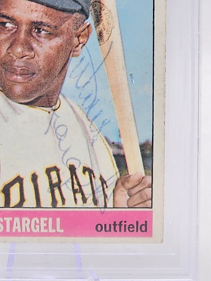 1966 Topps HOF WILLIE STARGELL Pirates Beckett Authentic Auto #255 d. 2001 - Image 2 of 3