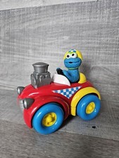 Vtg Sesame Street Cookie Monster Push Race Car Little Tikes Preschool