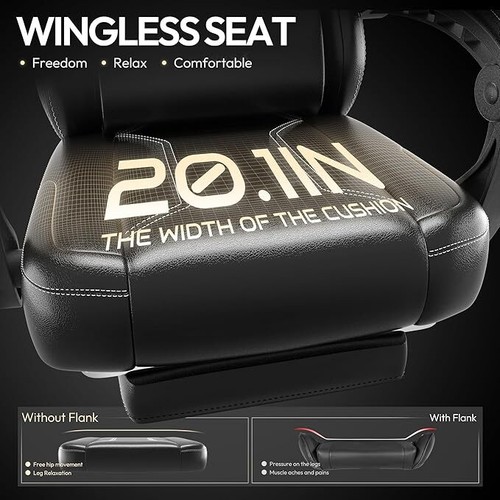 Dowinx Ergonomic Gaming Chair - Massage Lumbar, Footrest & Spring Cushion for Of - Picture 5 of 7
