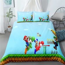 Yoshi Twin/Full/Queen/King Bed Duvet/Quilt Cover Set Pillowcase Set Super Mario