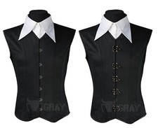Men  s Cotton Waist Training Corset Vest  Gothic Victorian Style  Steel Boned