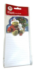 CHRISTMAS Magnetic Shopping List Pad ~ TEDDY BEAR ~ 80 Lined Sheets