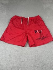 VTG Polo Sport Ralph Lauren Swim Trunks Mens L Red P3 Yacht Sailing Shorts 90s
