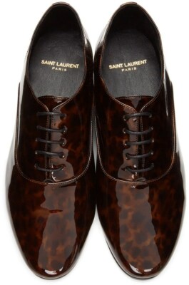 靴 saint laurent 21ss patent leather derby SAINT LAURENT - Wyatt Patent-Leather Derby Shoes - Black