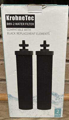 Waterdrop BB9-2 Replacement Water Filter for Berkey, Black - 2 Pack
