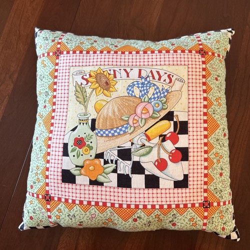 Mary Engelbreit Sunny Days Dekokissen 16 Zoll quadratisch Blumen Cottagecore Garten