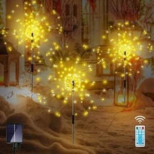 360 LED Solar Firework Starburst Light Fairy Lamp Garden Path Christmas Deco